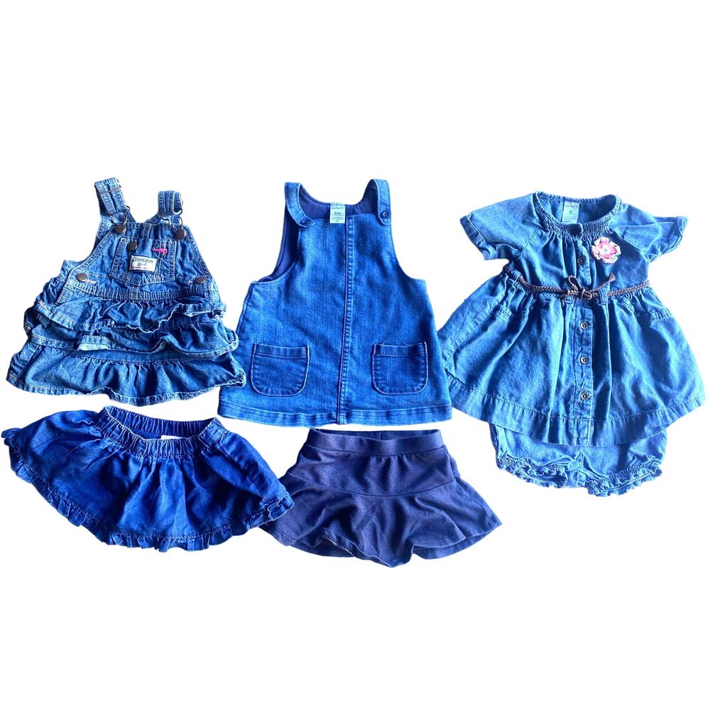 OshKosh and Carters Denim 6 month Baby Lot (6 pieces)